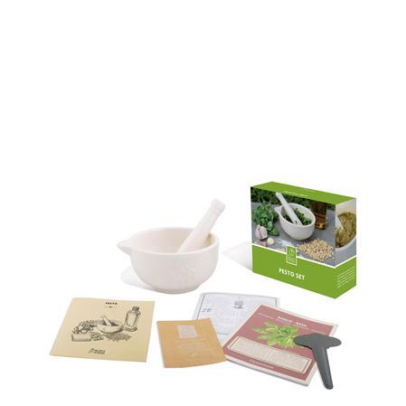 Daino Bianco - Art. rega_011a – Set per Pesto in ceramica, Collezione Secrets du Potager